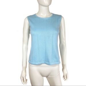 Talbots Sleeveless Baby Blue Ribbed Tank Sweater